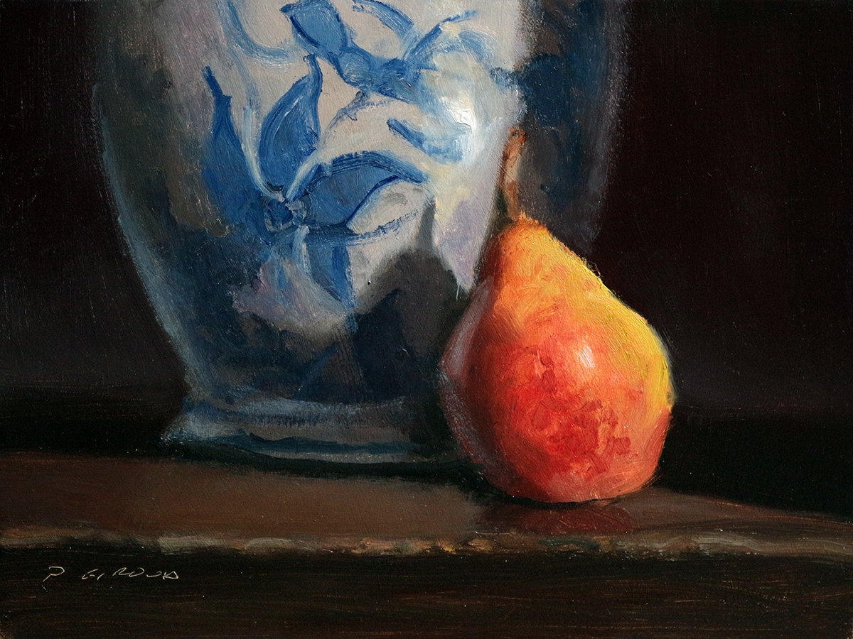 Peinture : Poire et Vase