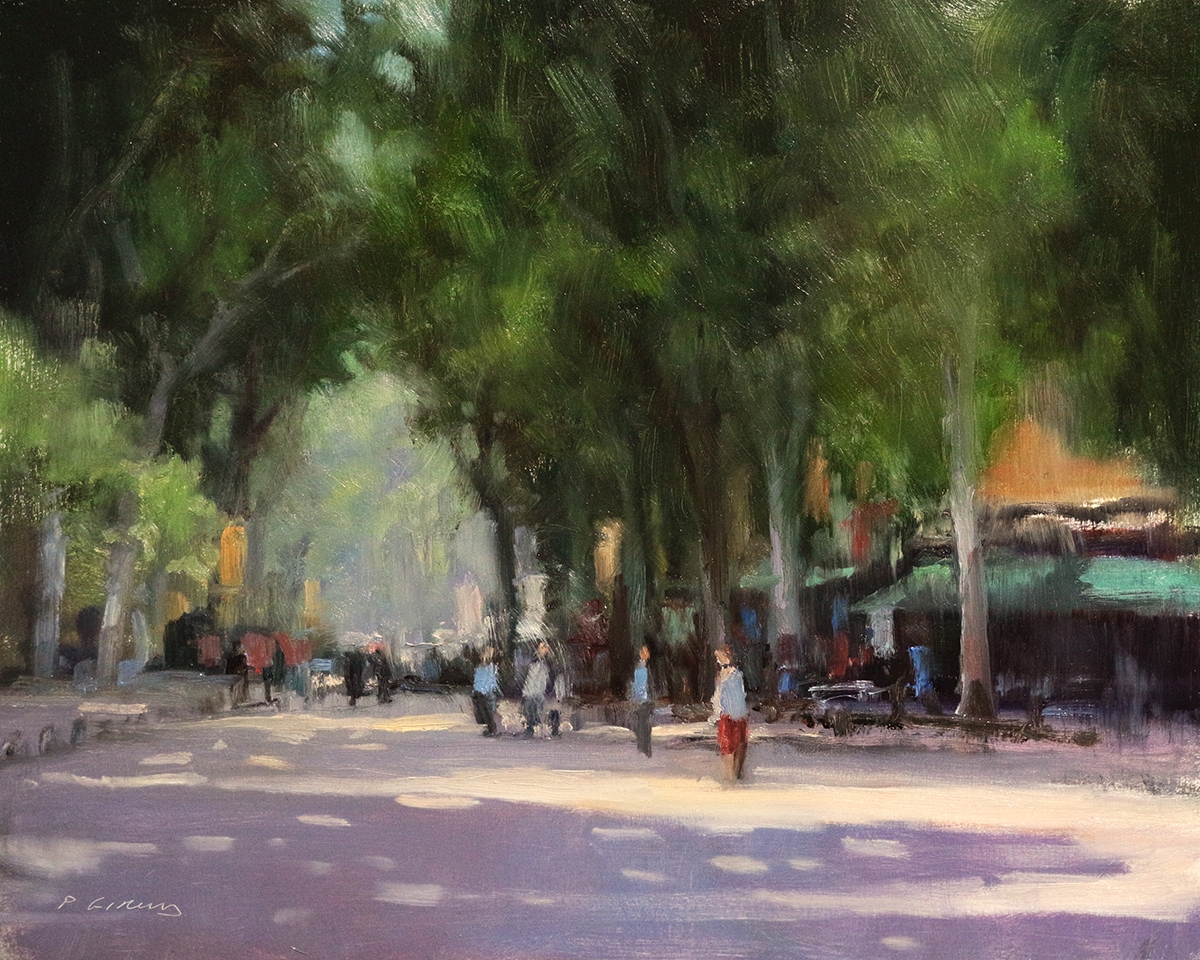 Peinture : Aix en Provence (Cours Mirabeau) 