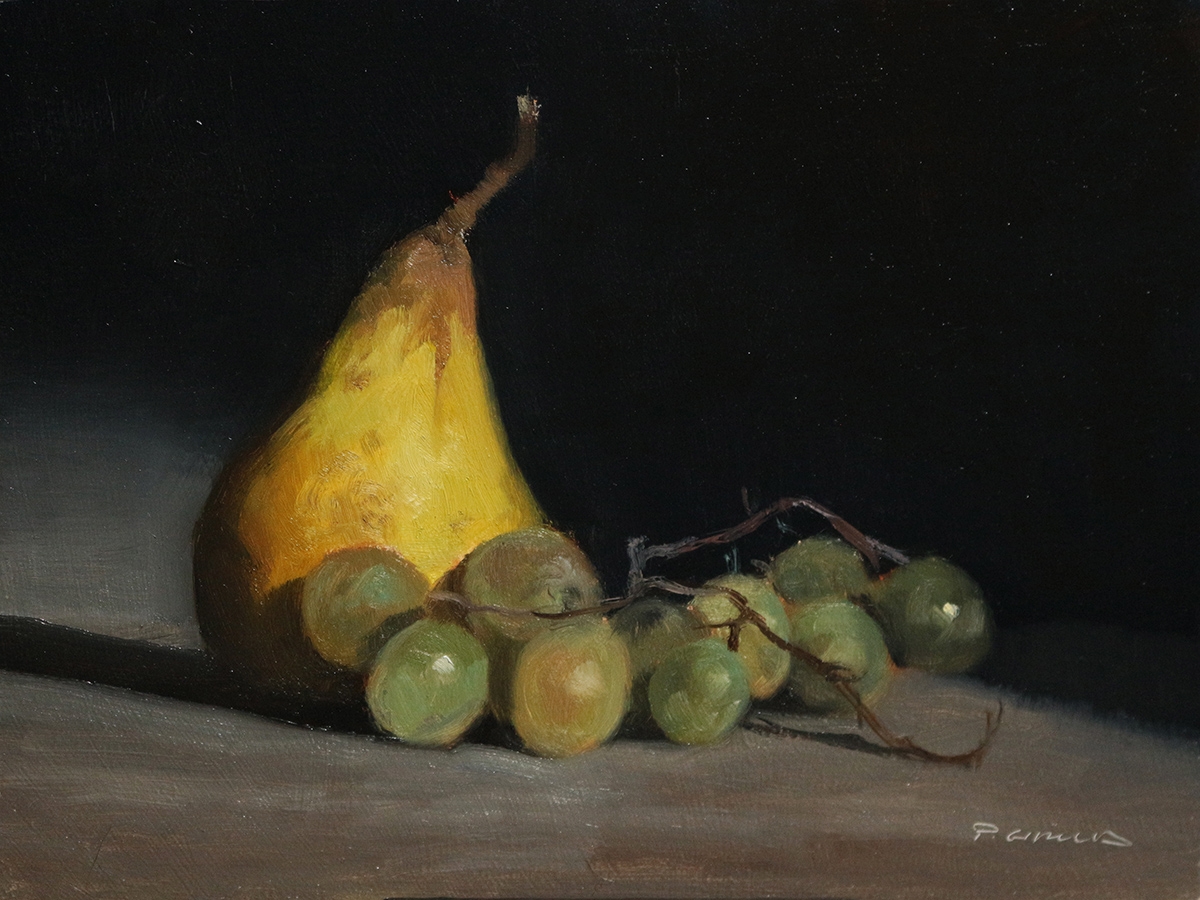 Peinture : Poire et Raisins