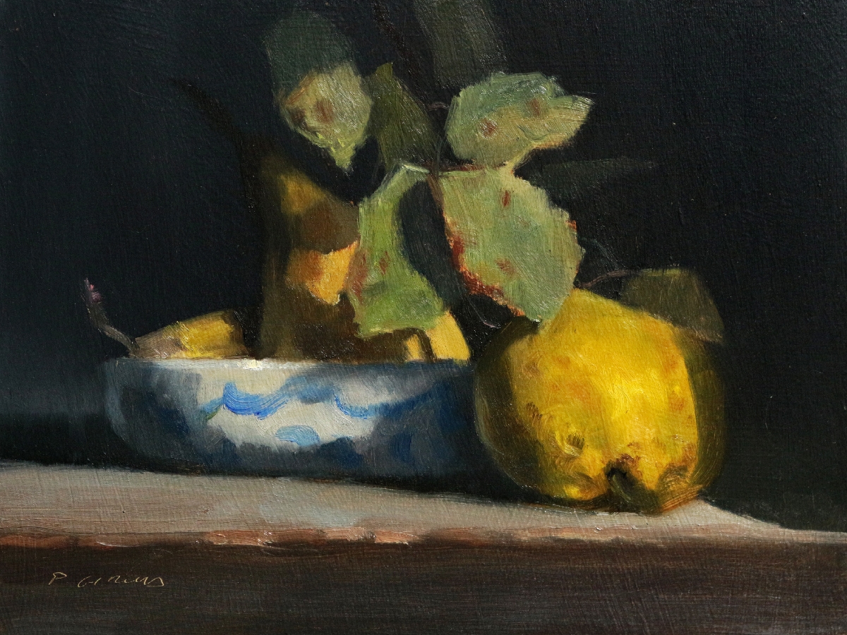 Peinture : Poires et Coing 