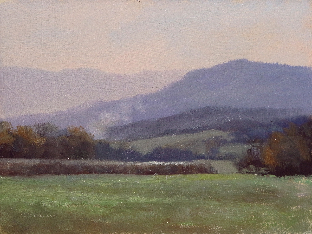 Peinture : Fin de Journée près du Lac 