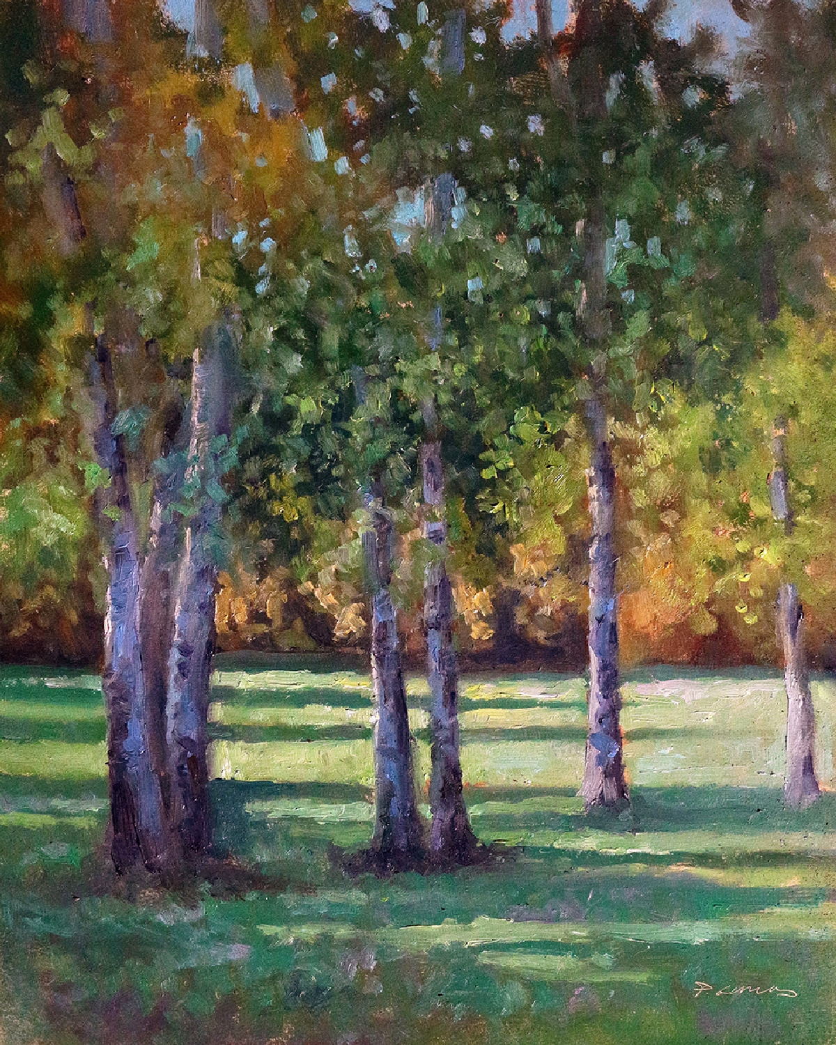 Peinture : Peupliers vers Mison 