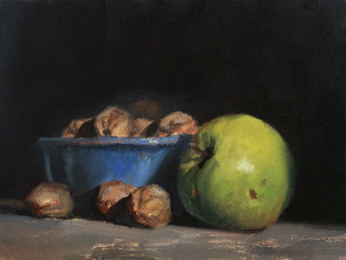 Peinture : Pomme et Noix 
