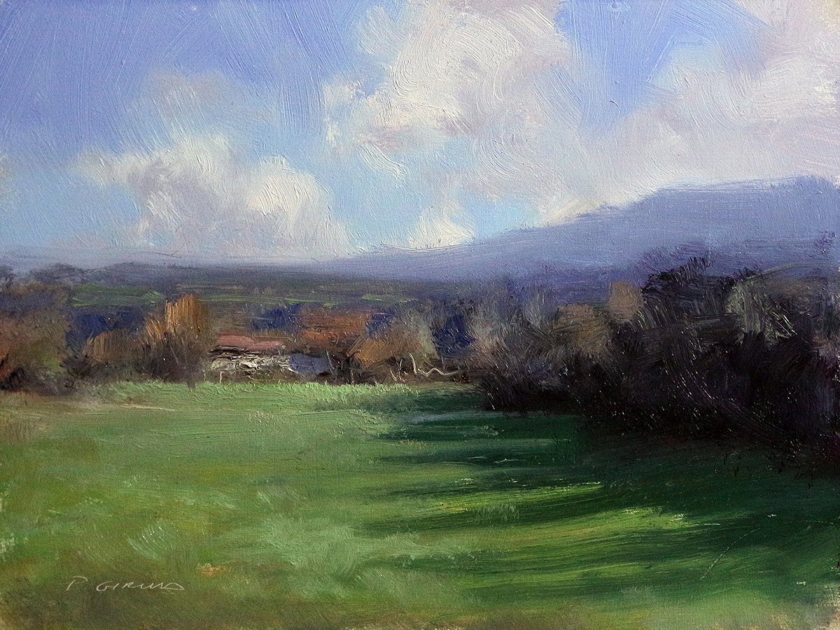 Peinture : Champs à Valensibert 