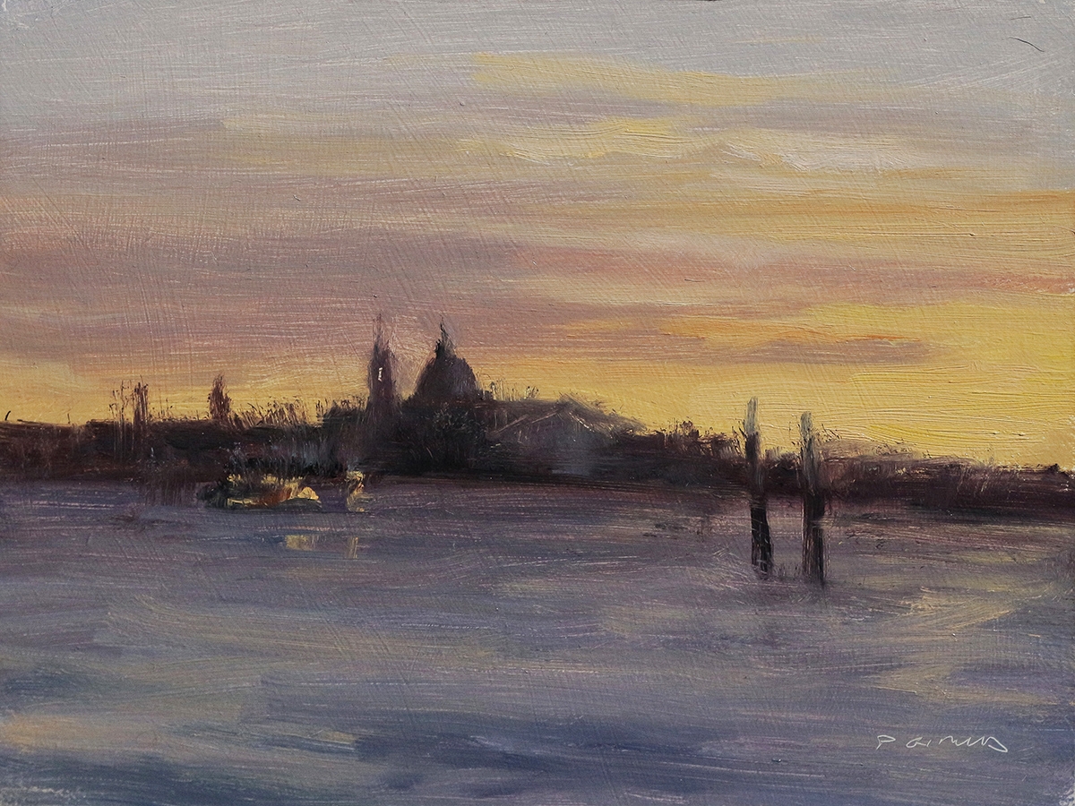 Peinture : Fin de Journée sur la Lagune 