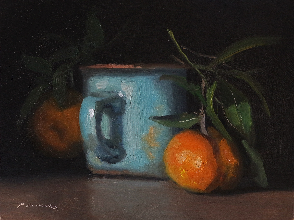 Peinture : Clémentines et Tasse 