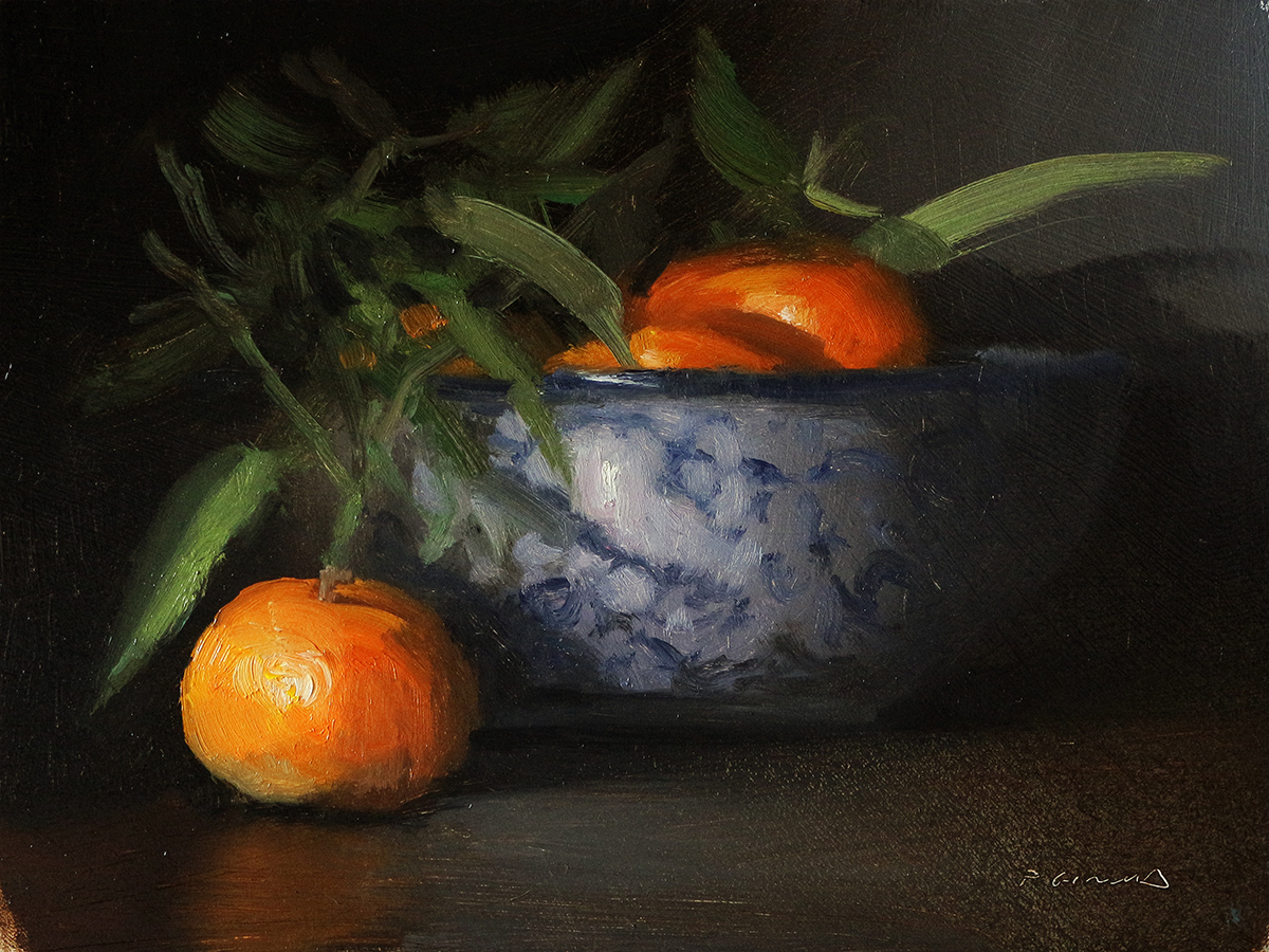 Peinture : Clémentines et Bol 