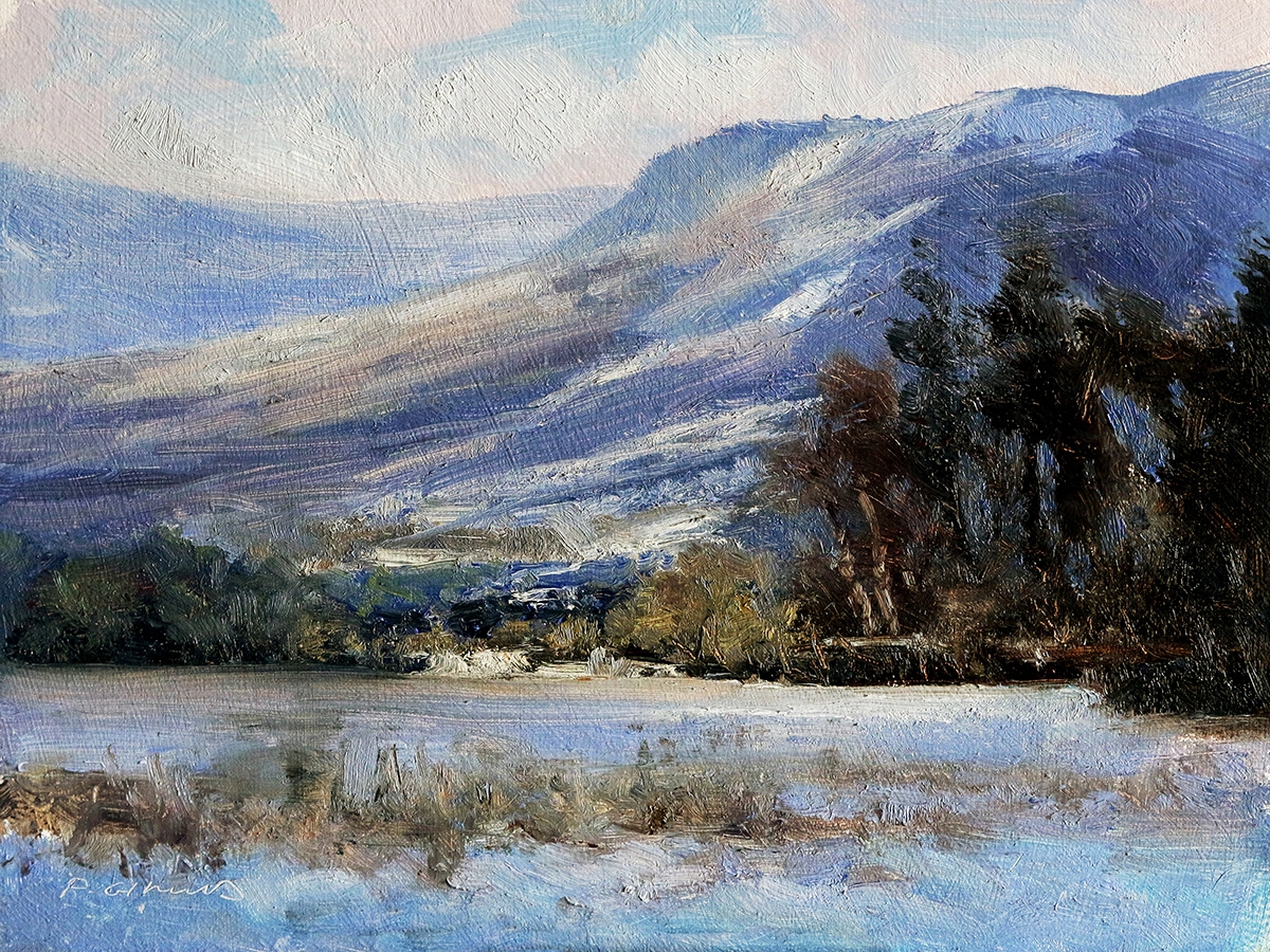 Peinture : Neige en Haute-Provence 