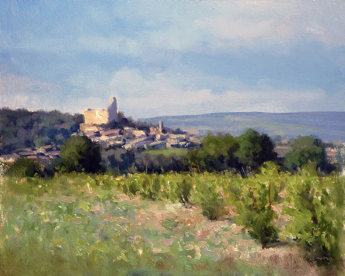 Peinture : Vignes vers Châteauneuf du Pape 