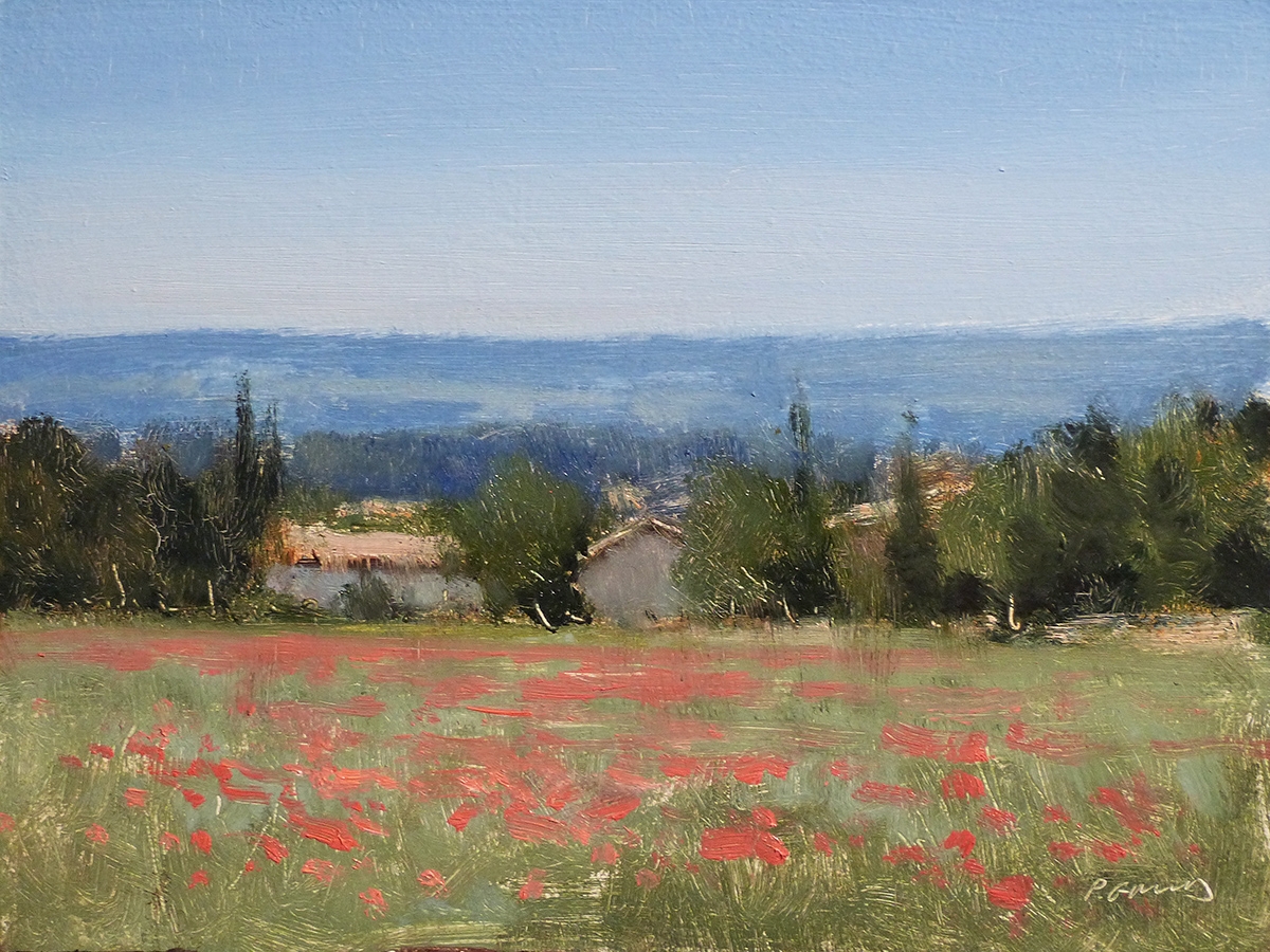 Peinture : Champs vers Mison 