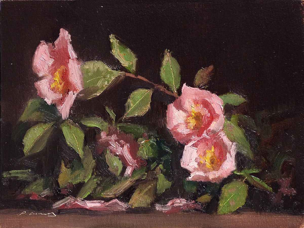 Peinture : Eglantines 