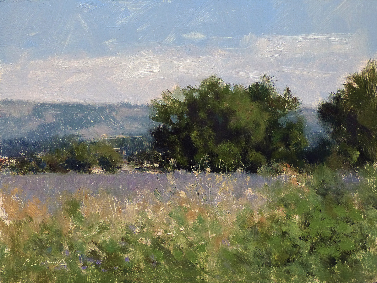 Peinture : Lavandes Chemin des Ateliers 