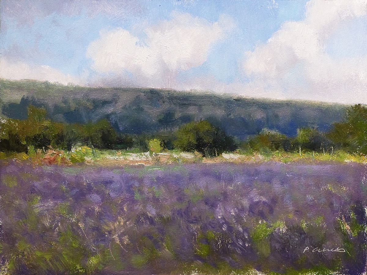 Peinture : Lavandes Chemin des Ateliers 
