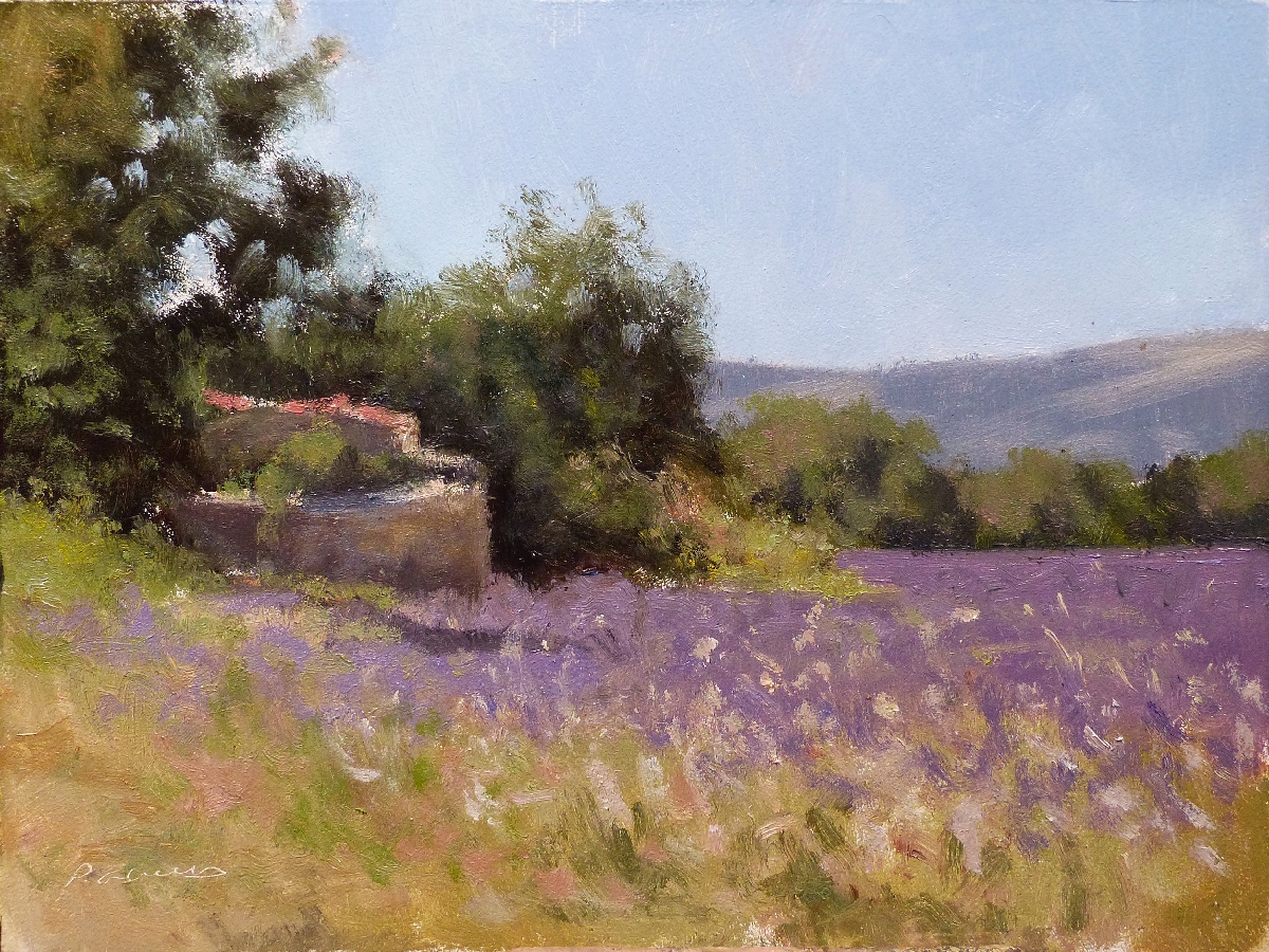 Peinture : Lavandes Chemin des Puys 