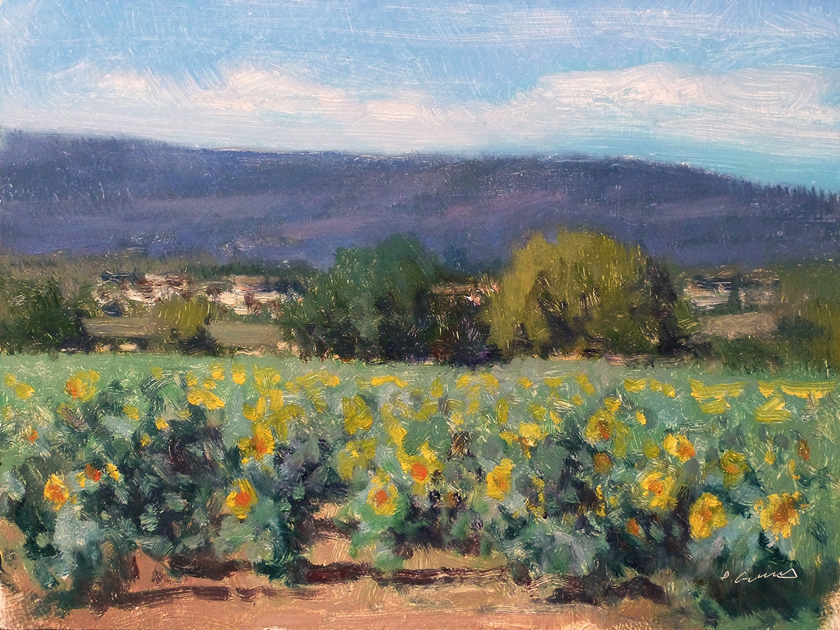 Peinture : Champs de Tournesol