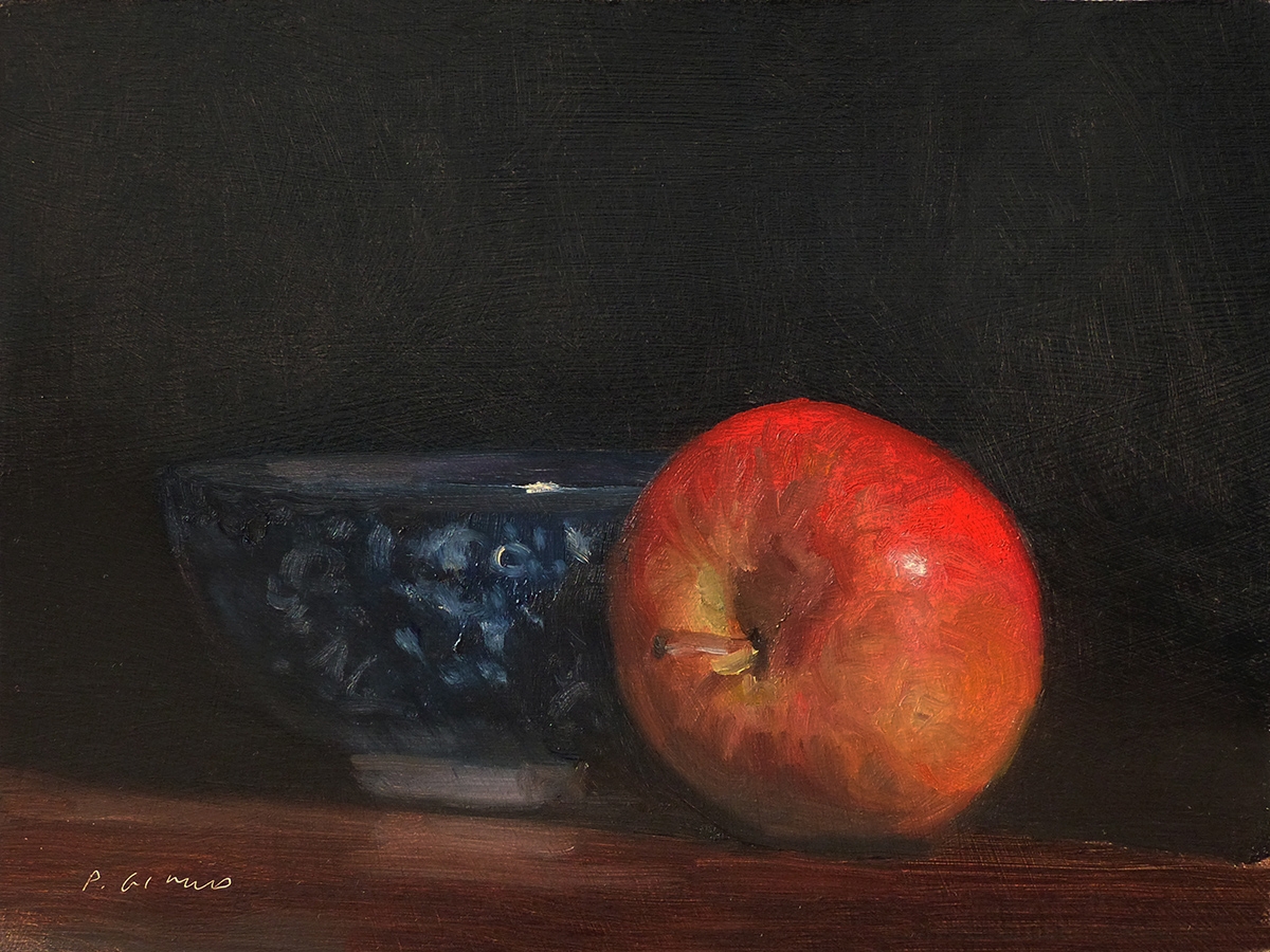 Peinture : Pomme et Bol