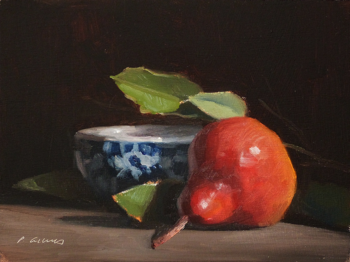 Peinture : Poire et Bol