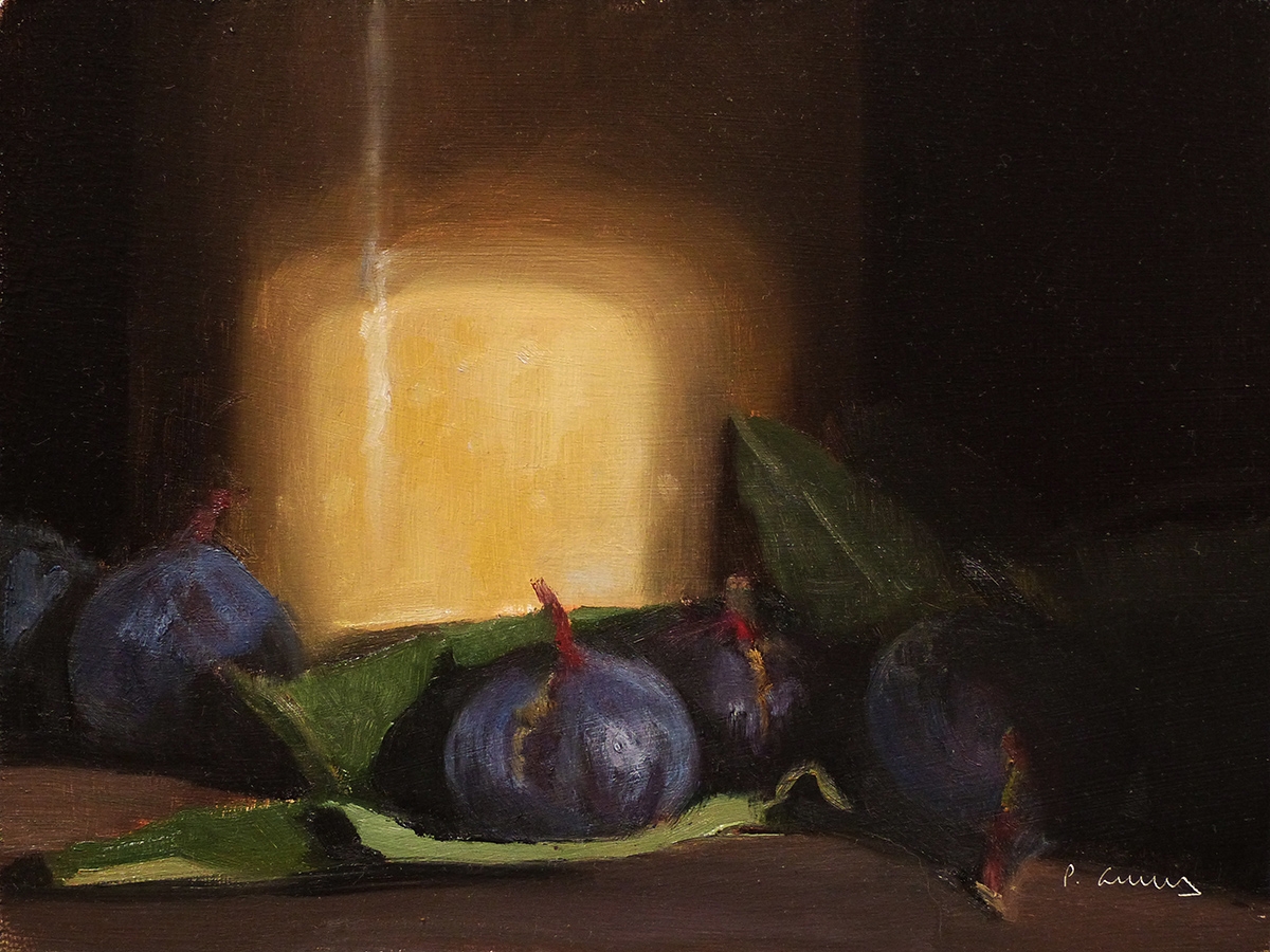 Peinture : Figues et Pot Jaune