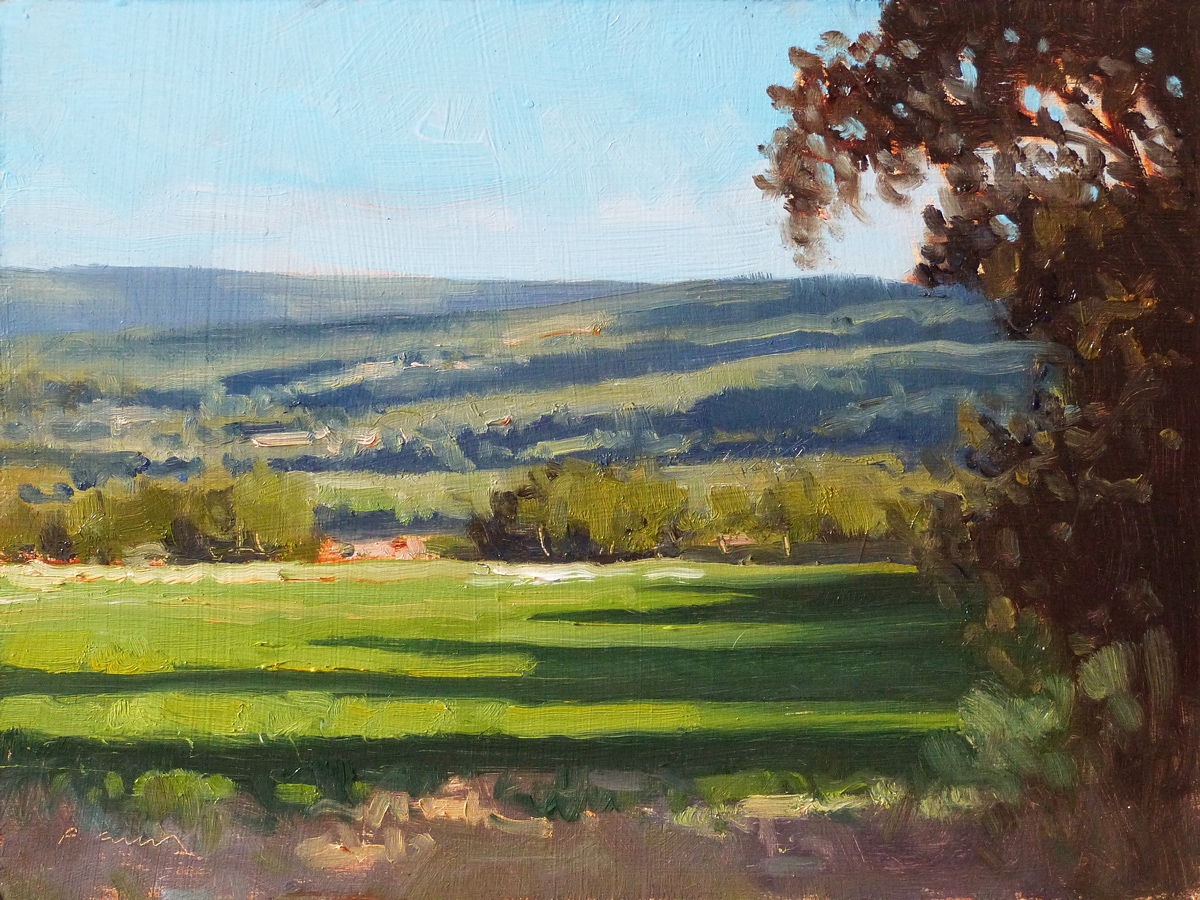 Peinture : Fin de journée vers Ribiers 