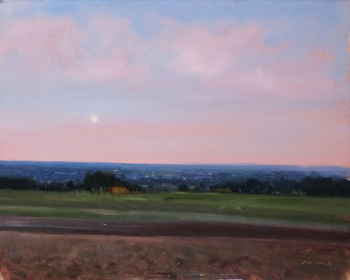 Peinture : Lune Montante sur la Loire Peinture : Lune Montante sur la Loire
