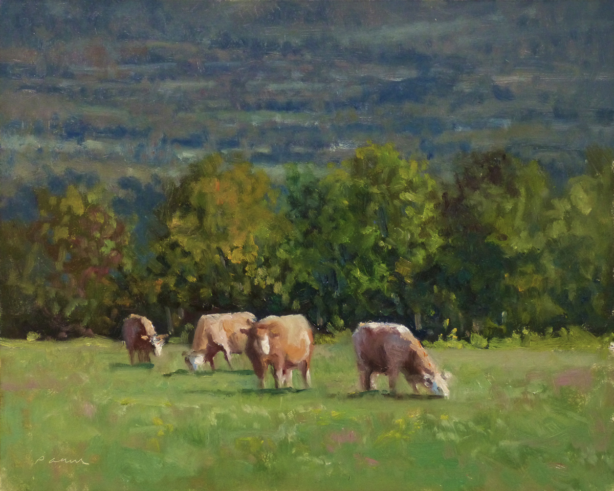 Peinture : 4 Vaches vers Gap 