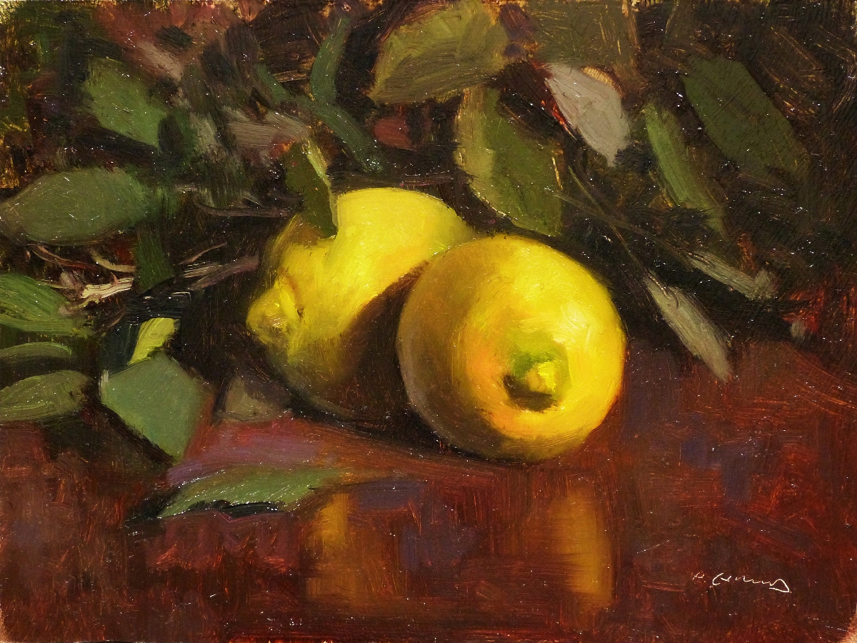 Peinture : Citrons 