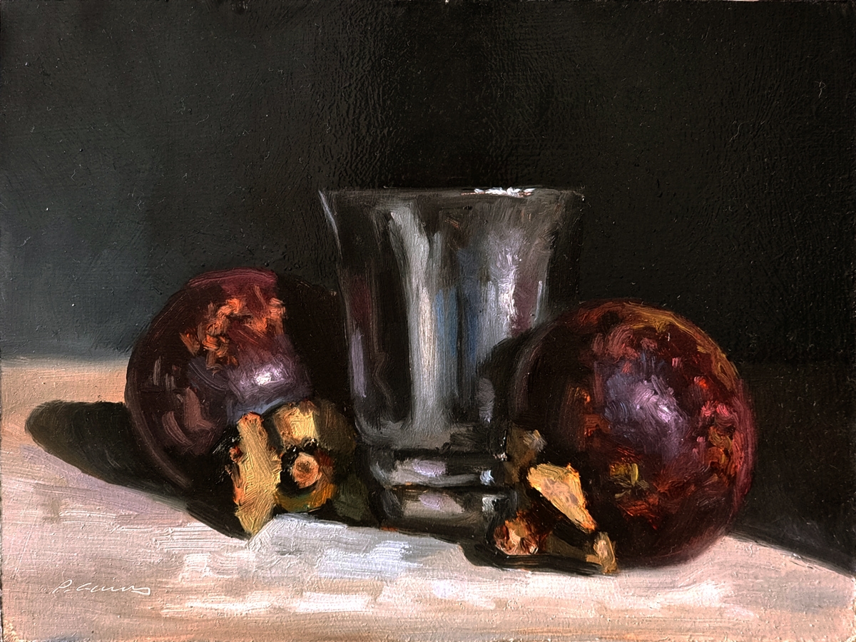 Peinture : Mangoustans et Gobelet 