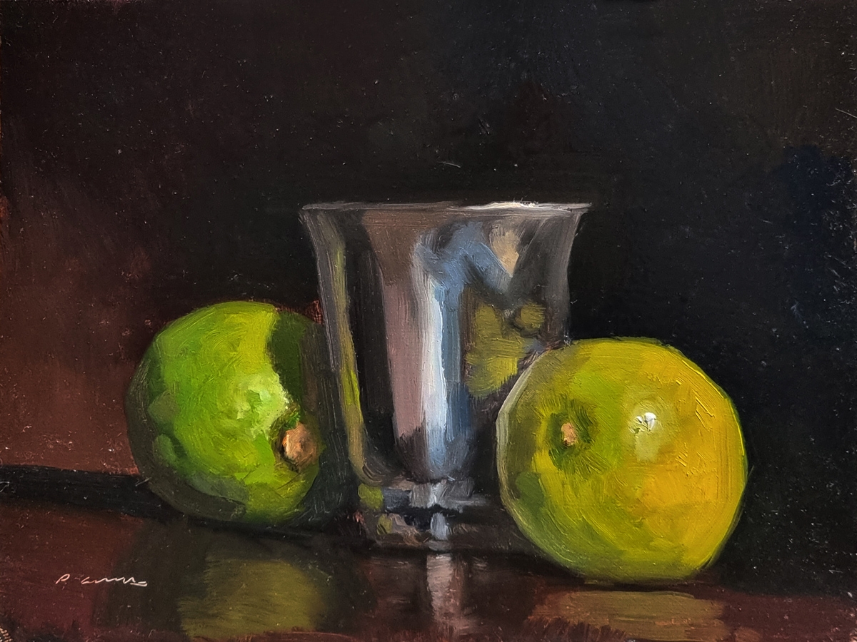 Peinture : Citrons et Gobelet