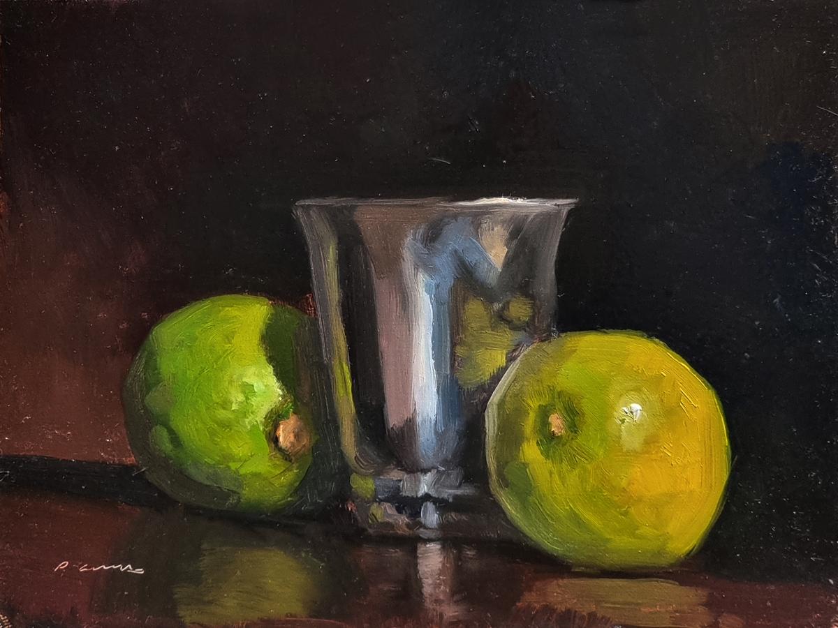 Peinture : Citrons et Gobelet 