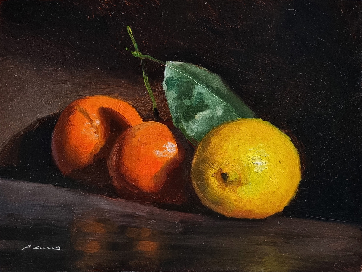 Peinture : Citron et Clémentines 