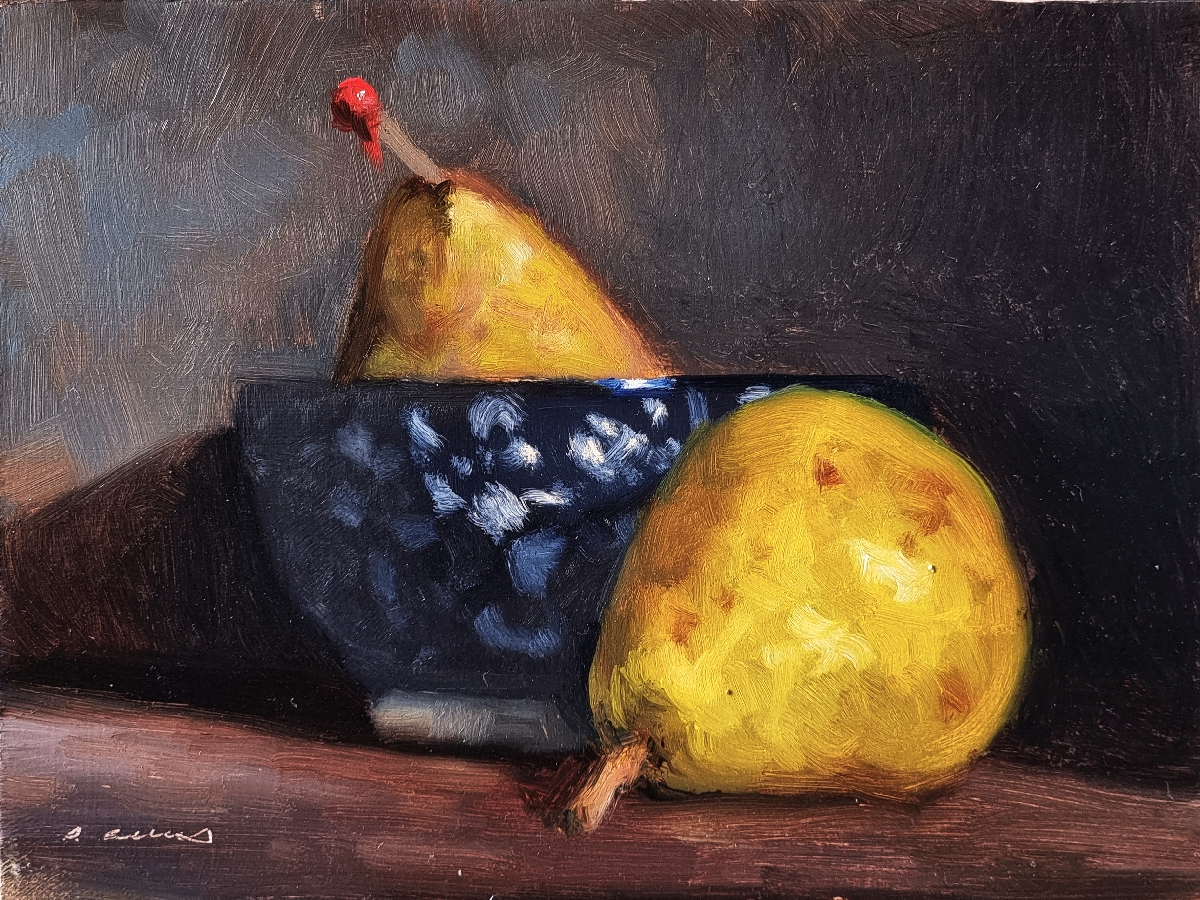 Peinture : Poires et Bol 