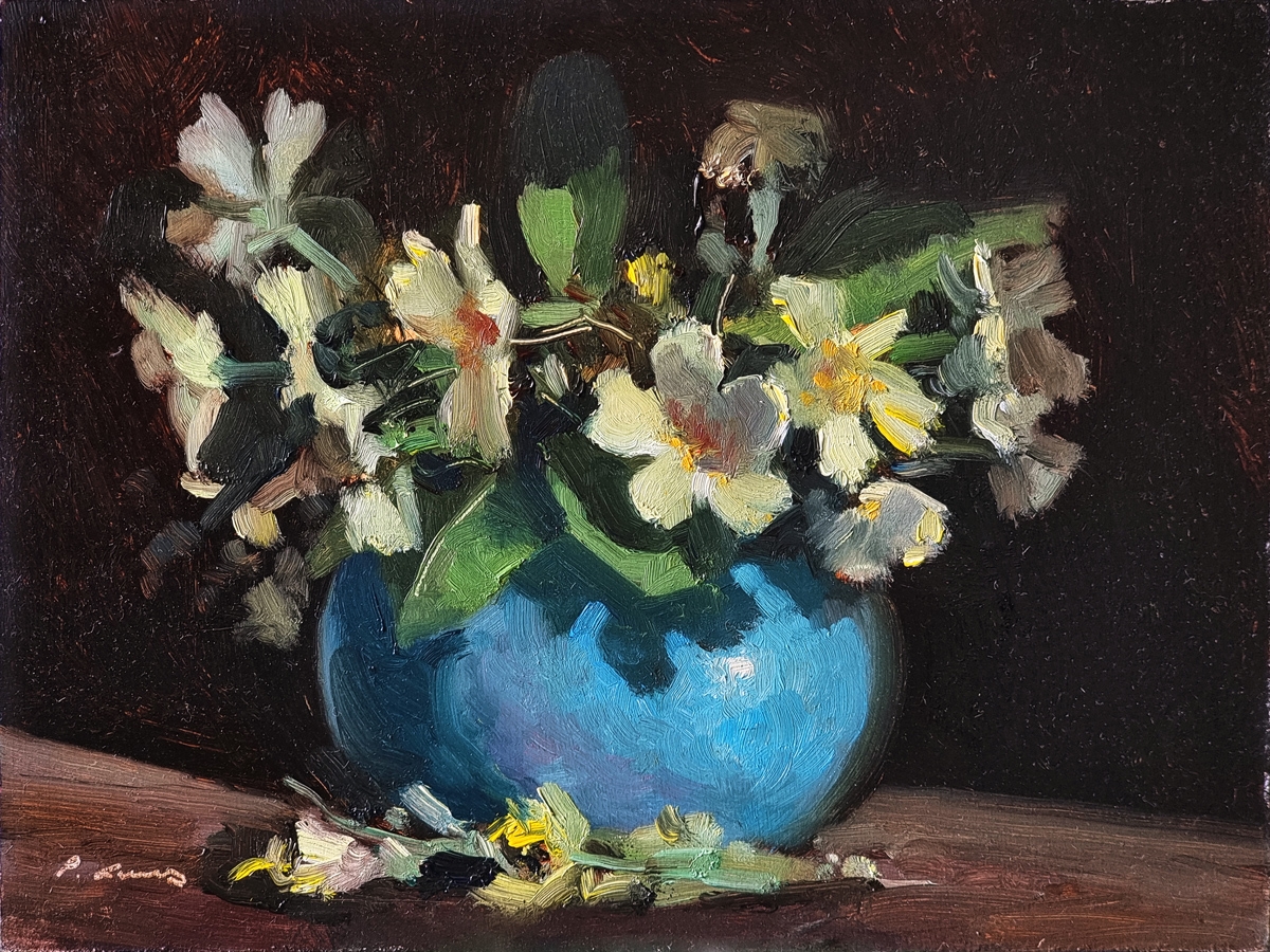 Peinture : Primevères 