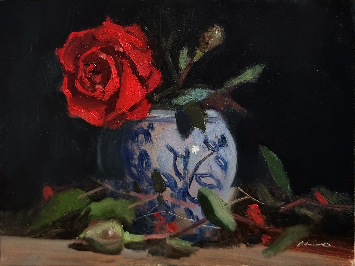 Peinture : Rose Rouge 