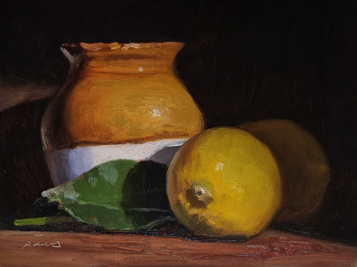 Peinture : Citrons et Pichet