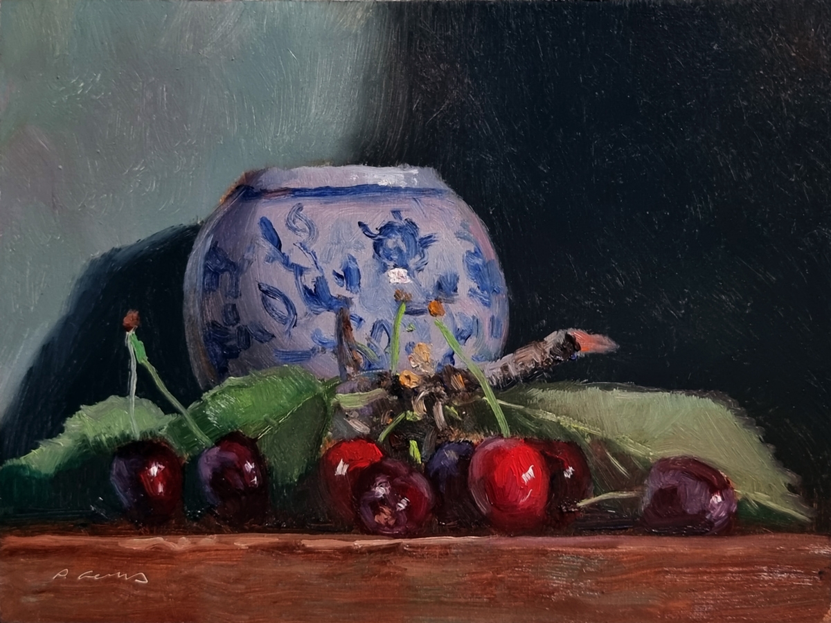 Peinture : Cerises 
