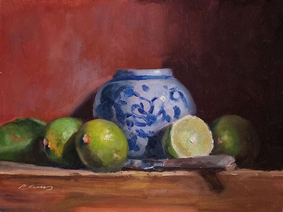 Peinture : Citrons verts