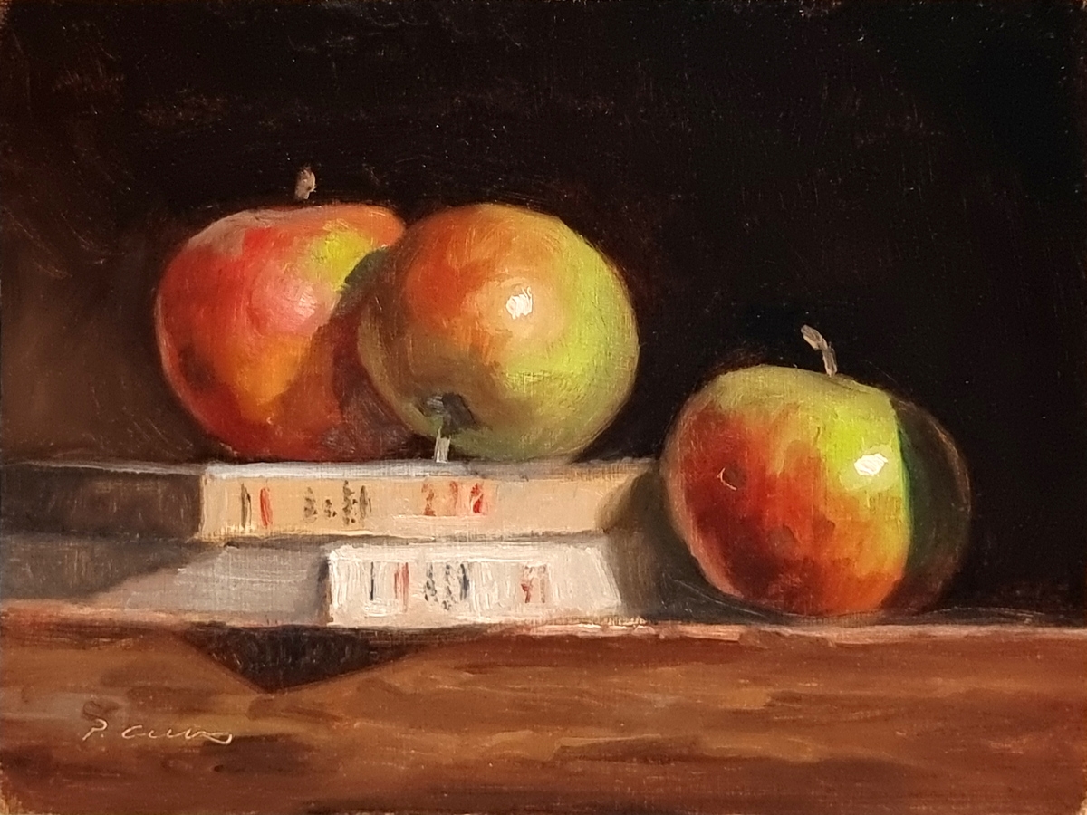 Peinture : Pommes et St-Exupéry 