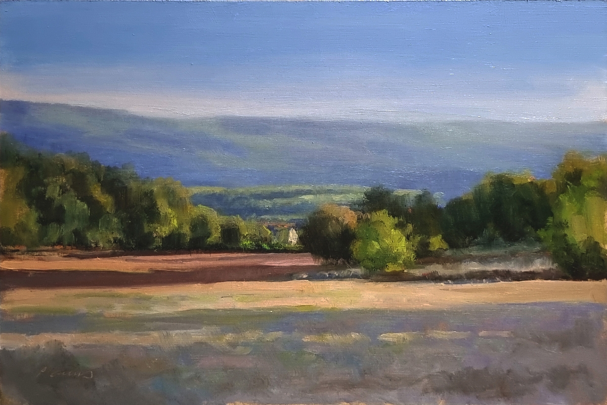 Peinture : Les Mazans Soir 