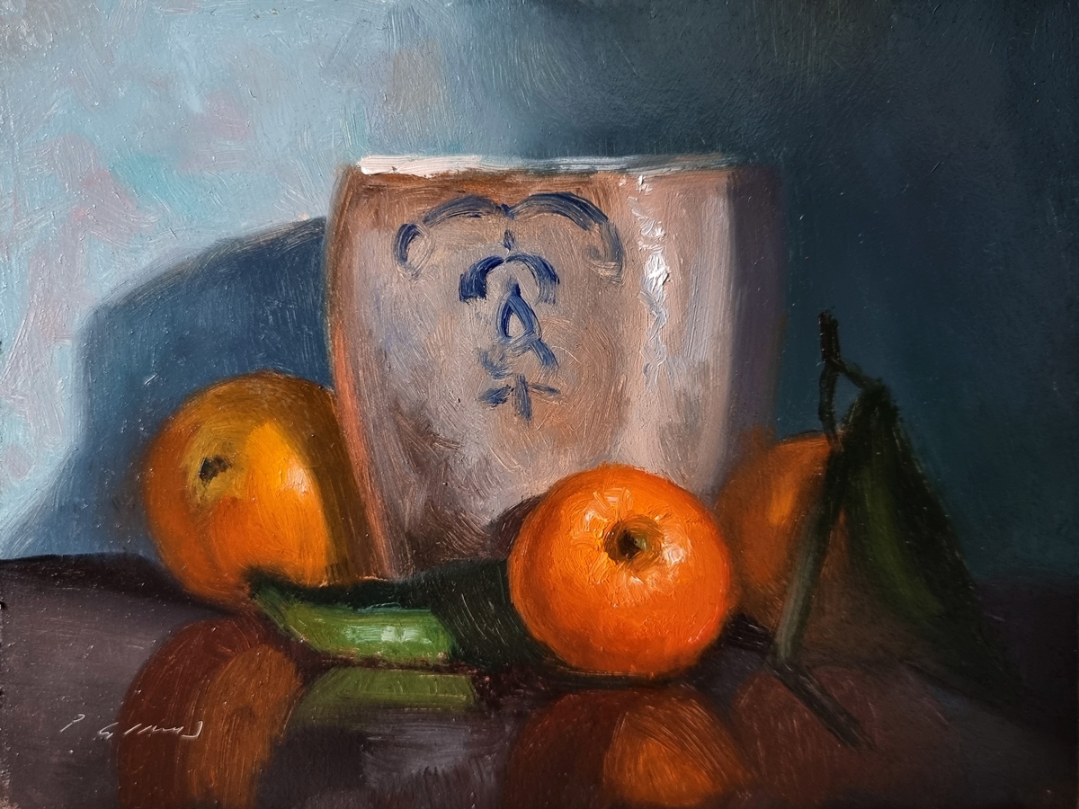 Peinture : Clémentines et Sucrier 