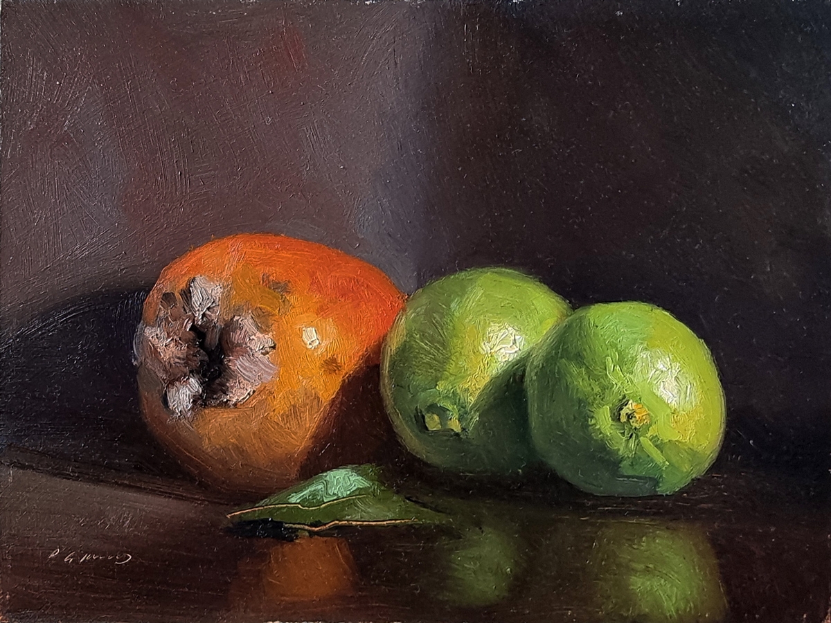 Peinture : Kaki et Citrons 