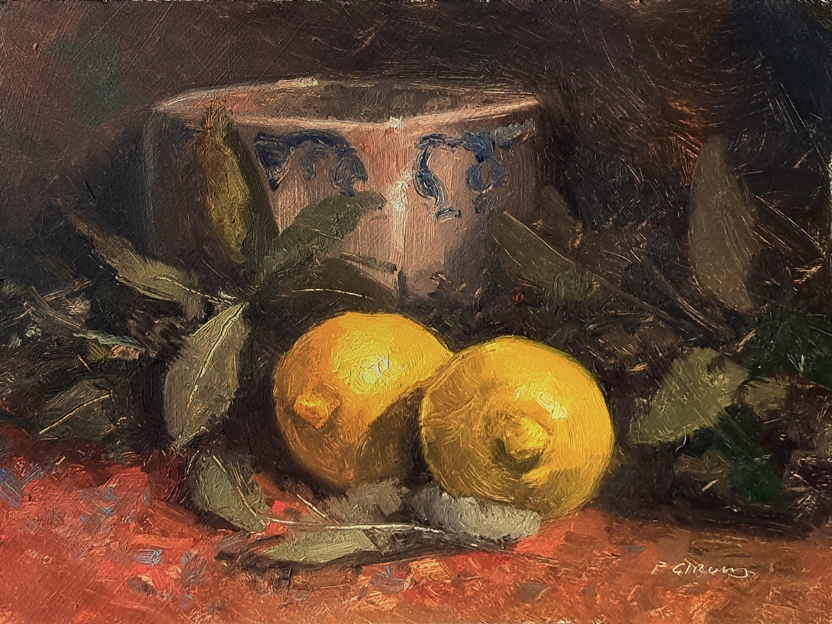 Peinture : Citrons ert Vase 