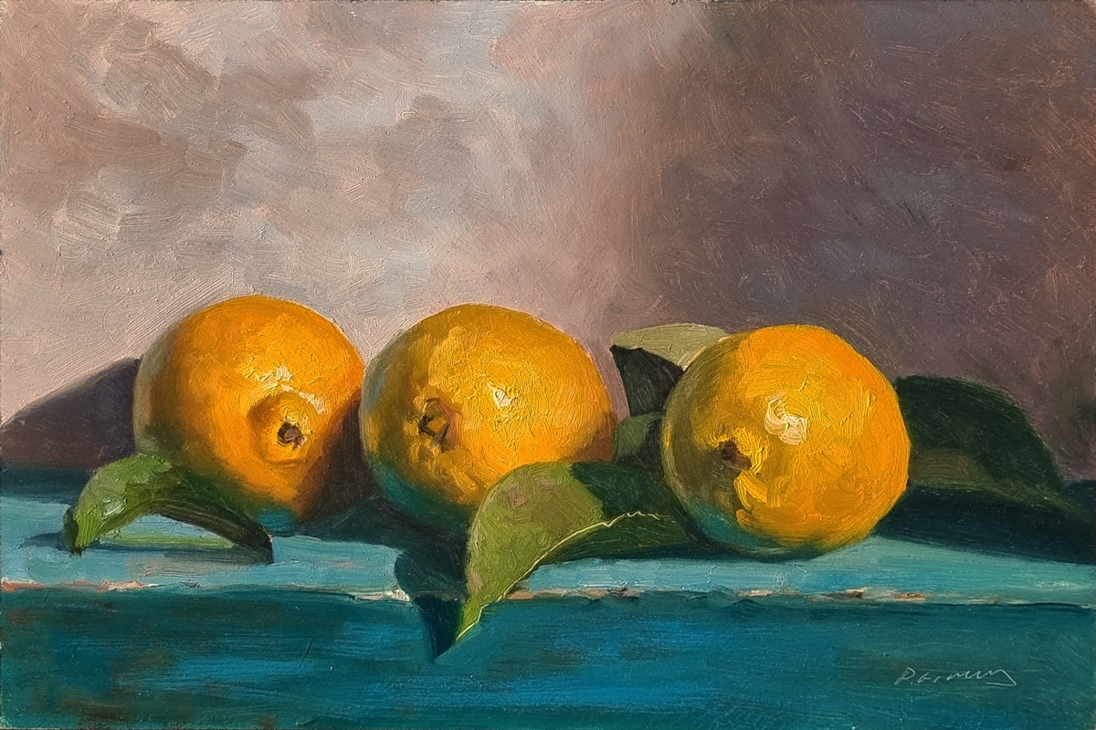 Peinture : 3 Citrons 