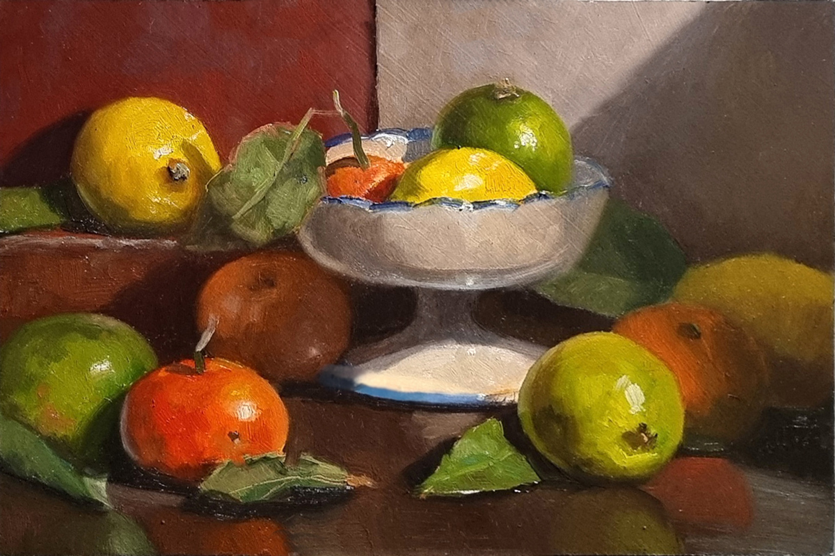 Peinture : Citrons et Clémentines 