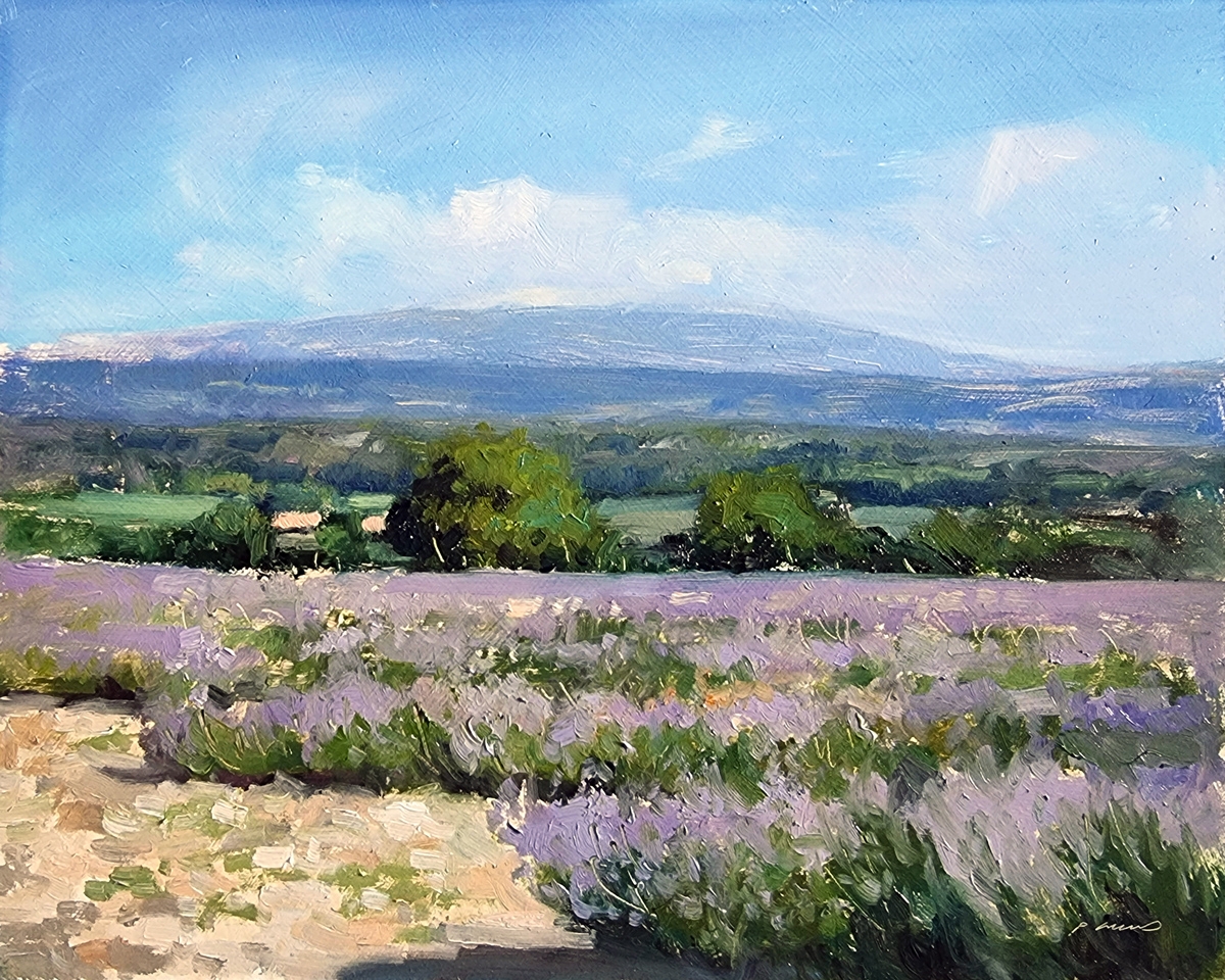 Peinture : Lavandes vers le Ventoux 