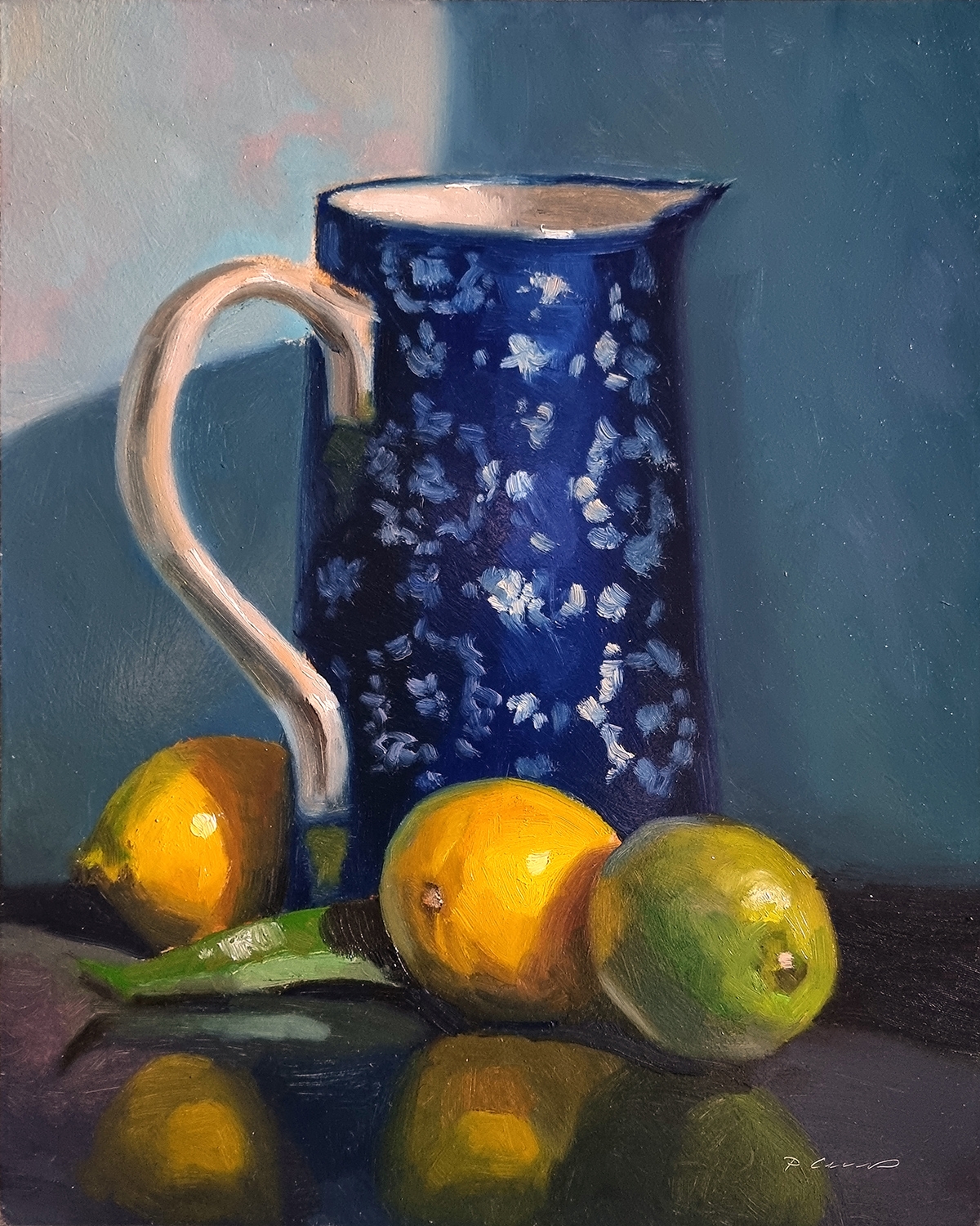Peinture : Citrons et Pichet 