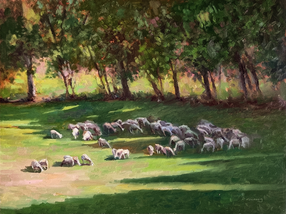Peinture : Troupeau en Haute-Provence 