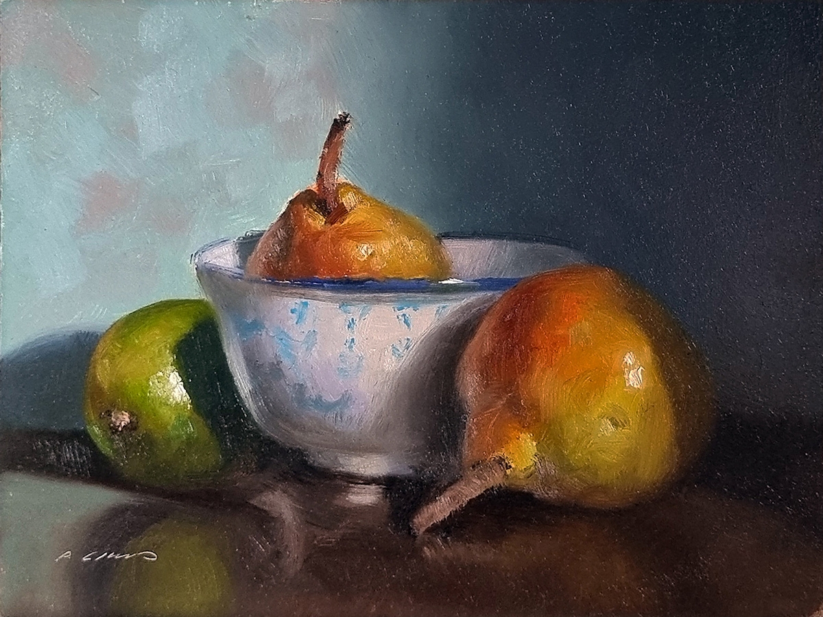 Peinture : Poires et Citron
