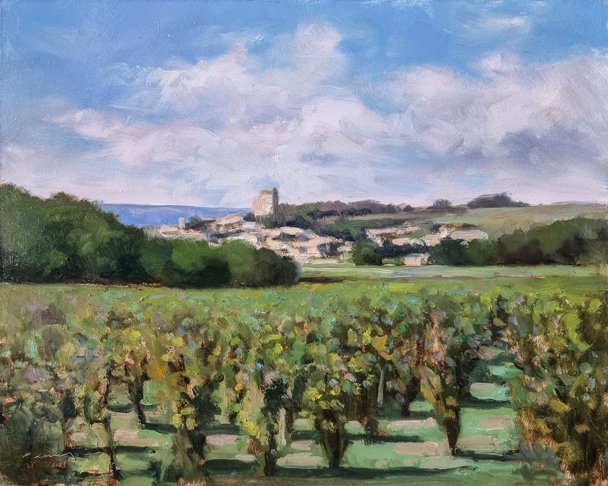 Peinture : Vignes vers Châteauneuf du Pape