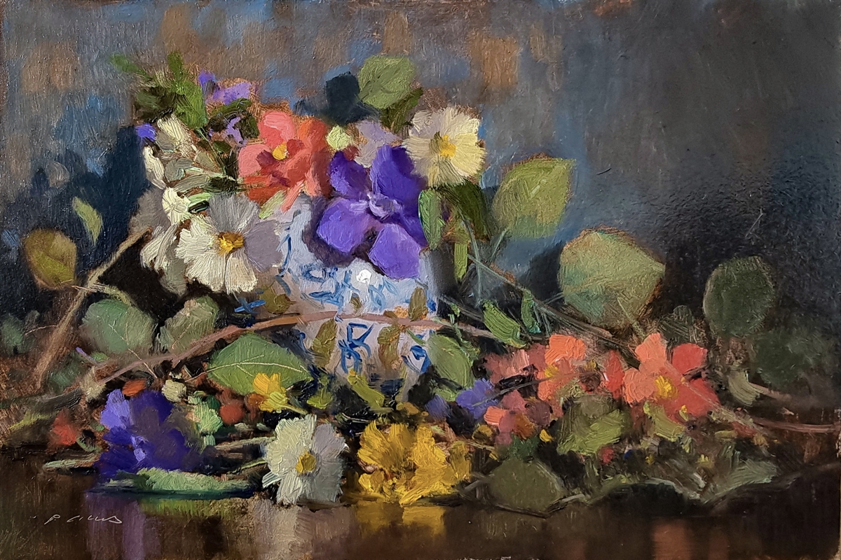 Peinture : Fleurs et Porcelaine 