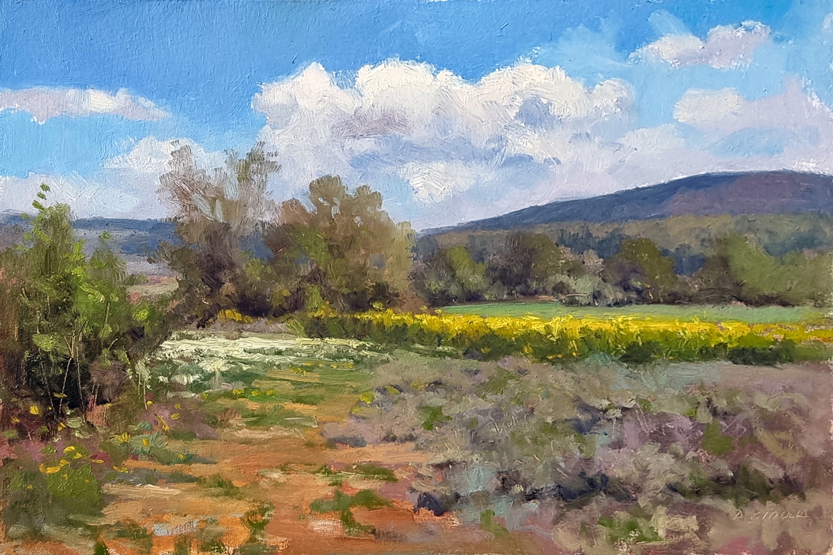 Peinture : Champs vers les Ateliers 
